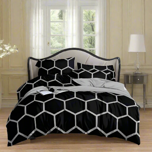 Complete 6x6 Bedding Set with Duvet, Bedsheet, and Pillow Covers