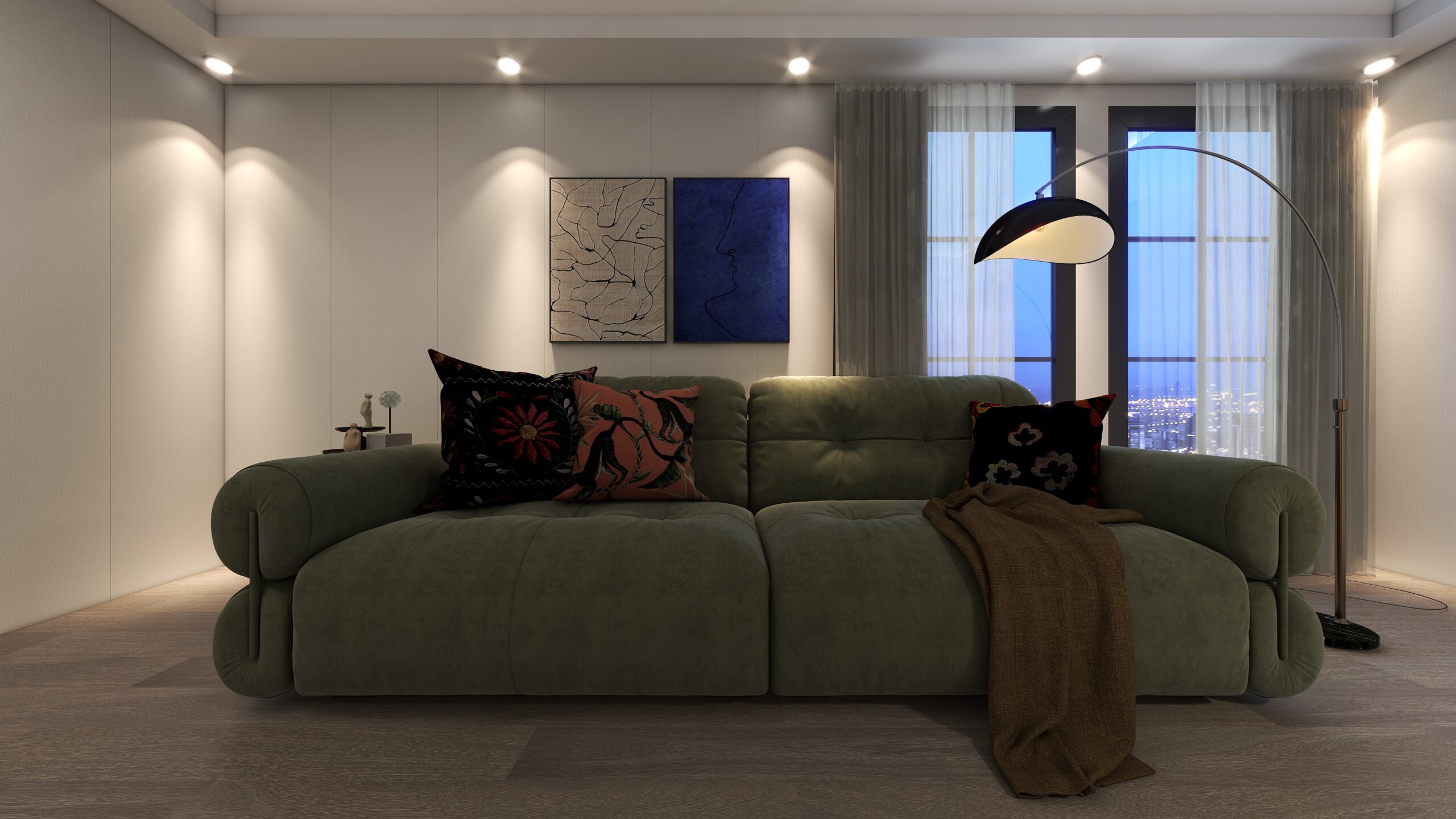 Refined bedroom interior concept