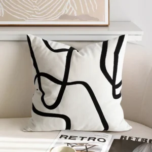 Modern Black Stripe Decorative Throw Pillow Cover